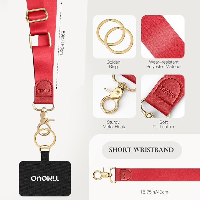 TiMOVO Phone Lanyard Crossbody Wrist Strap, Adjustable Anti-Theft Strap - Image 4