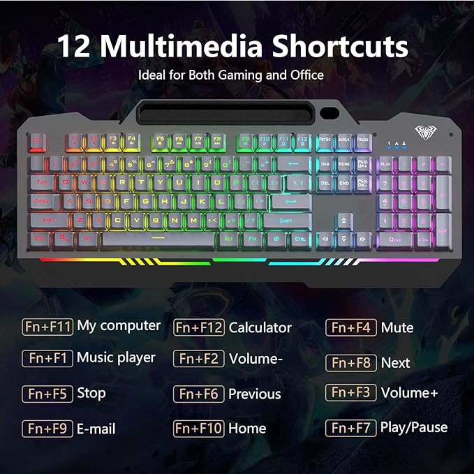 AULA T102 104 Keys Gaming Keyboard and Mouse Combo - Image 6