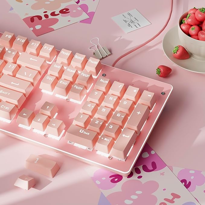 EWEADN TK100 Typewriter Keyboard Wired Mechanical Keyboard, 104 Keys Aesthetic by SEUNKWANG