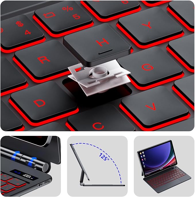 Magentic Keyboard Case for Samsung Galaxy Tab S10+/ S9+ /S9 FE+/S8+/S7+/S7 FE - Image 6