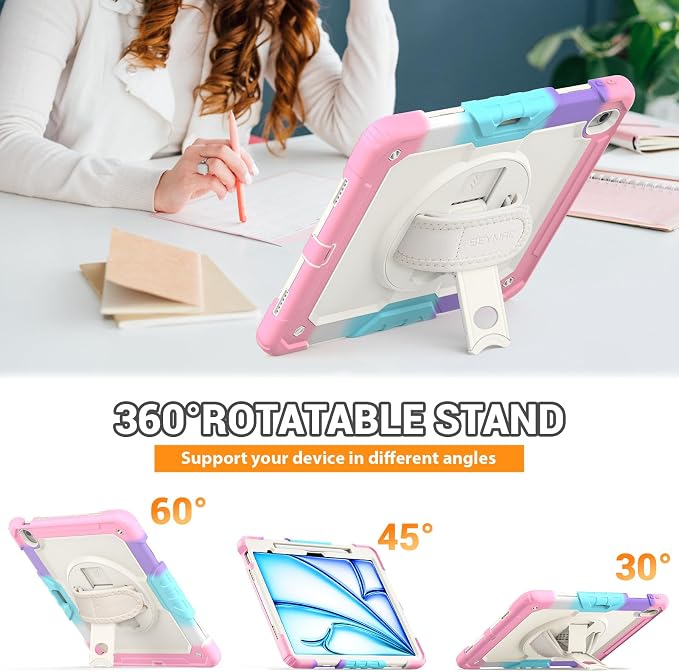 SEYMAC for iPad Air 13 Inch Case M3 2025/ M2 2024, Heavy Duty Shockproof - Image 4
