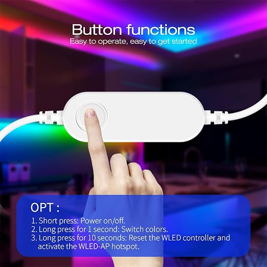 GLEDOPTO WLED ESP8266 Mini LED Strip Controller DC 5V USB RGB IC Digital - Image 6