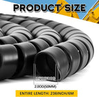 Spiral Wrap Cable Protector, Safe 2.0" Od x 20' Pre Cut Lengths Hydraulic Hose - Image 2