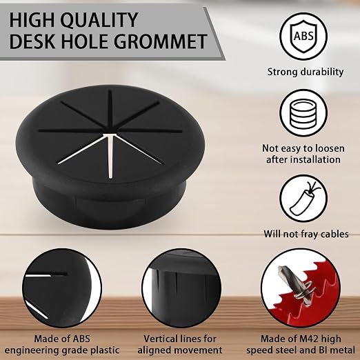 2-3/8IN Desk Grommet, 13 Pieces Wire Grommet, Desk Hole Cover - Image 3