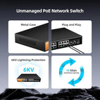 16 Port Gigabit PoE Switch Unmanaged, 16 PoE+ Ports @240W, 2 Gigabit Uplink - Image 7