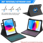 BLUTLOTUS Keyboard Case for iPad 10th Generation 2022 10.9 inch, 360° Rotatable - Image 3
