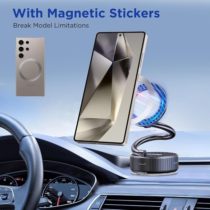 Magsafe Car Mount, Magnetic Phone Older, N55 Super Strong Suction Cup, 360° - Image 3