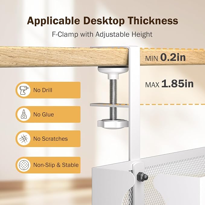 DELAMU Under Desk Cable Management Tray, No Drill Metal Mesh Cable Management - Image 3