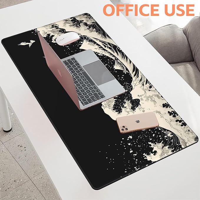 Mouse Pad Large White Wave Non-Slip Gaming Desk Mat - Image 5