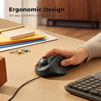 Wired Trackball Mouse for Large Hands, Ergonomic Design Reduces Wrist & Muscle - Image 2