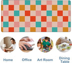Large Mouse Pad Retro Checkerboard Gaming Desk Pad Computer Keyboard Non-slip - Image 5
