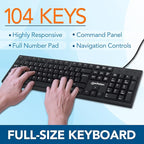 Manhattan Wired Computer Keyboard – Basic Black Keyboard - - Image 5