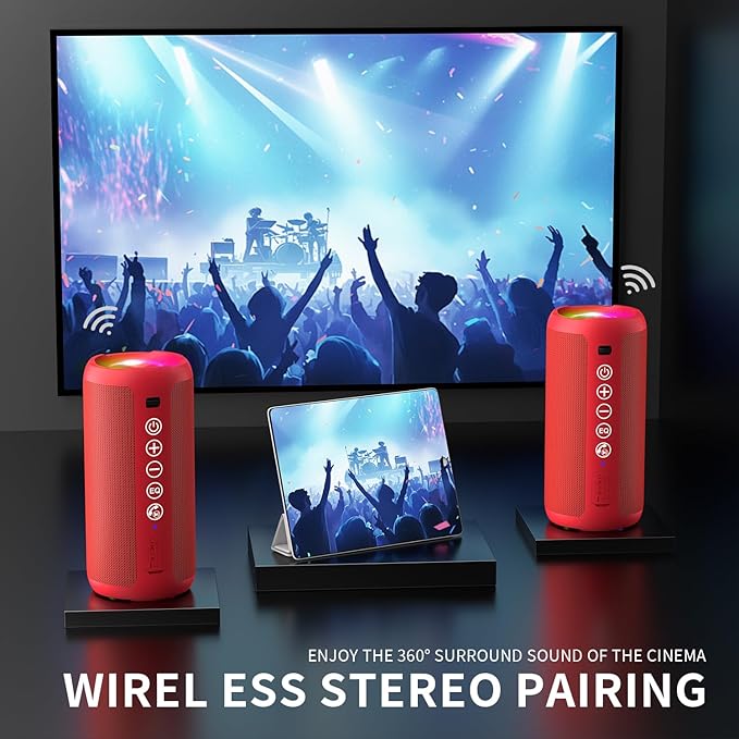 Ortizan Portable Bluetooth Speaker: IPX7 Waterproof, 24W Loud Sound, Deep Bass - Image 3