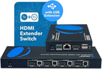OREI 4x1 KVM 4K HDMI Over Ethernet Extender Switcher Balun Over CAT6/7 Cable - Image 4