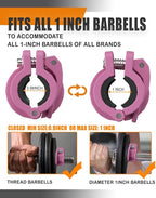 MAXRICH T Barbell Clamp 1 inch Multiple Sizes & Adjustable Weight Clips - Image 4