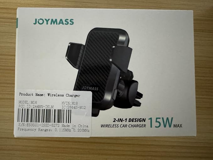 Wireless Car Charger, JOYMASS 15W Fast Charging Auto Clamping Car Charger Cell - Image 7