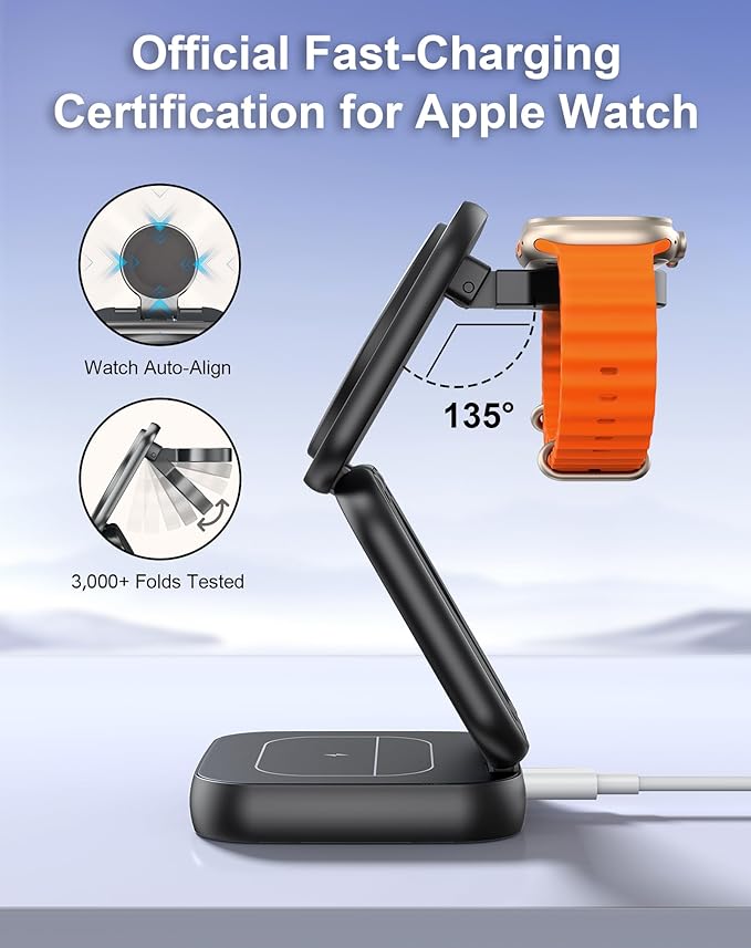 5-in-1 Wireless Charger for MagSafe, AC ISLAND Portable Travel Charging Station - Image 4