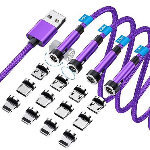540° Rotation Magnetic Charging Cable 3 in 1 Magnetic Phone Charger 3A Fast by Ankndo
