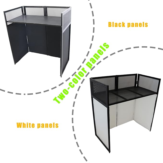 Portable DJ Booth DJ Facade DJ Table Station Two-position Height Adjustable - Image 3