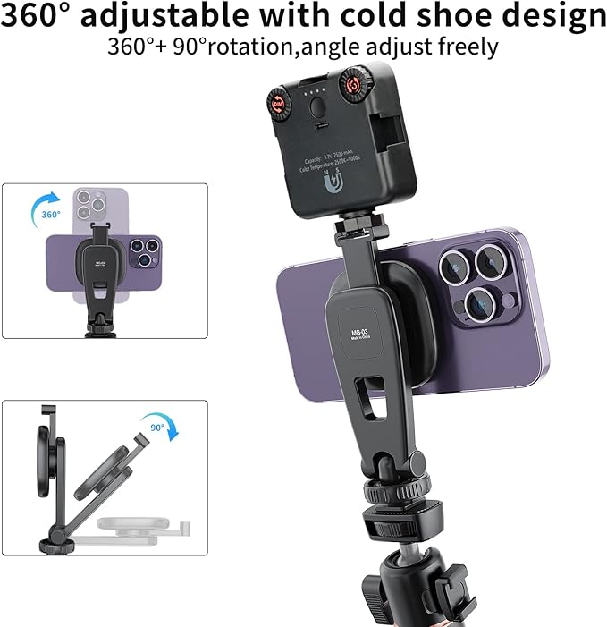 VRIG MG-03 Magnetic Phone Tripod Mount, Tripod Mount - Image 2