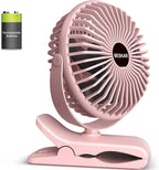 BESKAR Portable Clip on Fan Rechargeable, 4 Speeds Small Battery Operated Fans by BESKAR