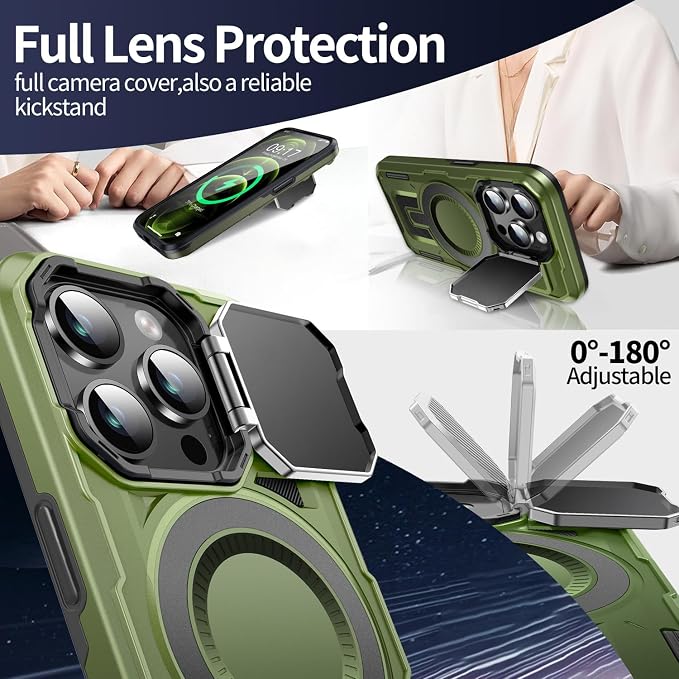 Camera Stand Case for iPhone 12 Pro Max, 2024 Version Military Grade Protective - Image 3