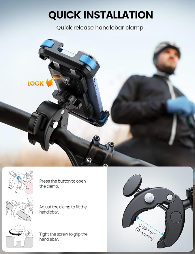 Lamicall Motorcycle Bike Phone Mount - Image 4