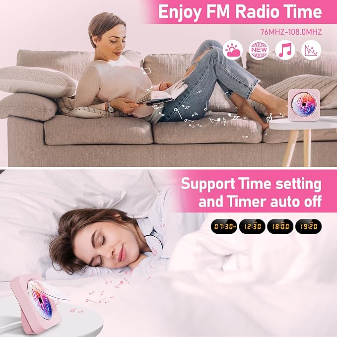 CD Player Portable Bluetooth 5.1 Desktop CD Player - Image 5