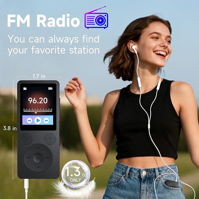 64GB MP3 Player with Bluetooth 5.3 Auto Reconnect, MP3 Music Player with Speaker - Image 6