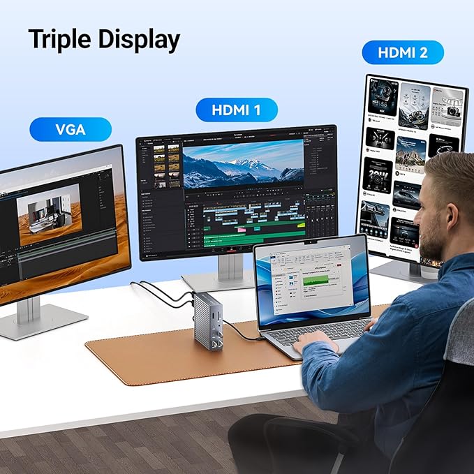 ACASIS USB C Docking Station Dual Monitor, 16-in-1 Laptpop Docking Station - Image 7