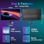 SANSUI Curved Monitor 24 inch 100Hz USB Type-C Computer Monitor - Image 8
