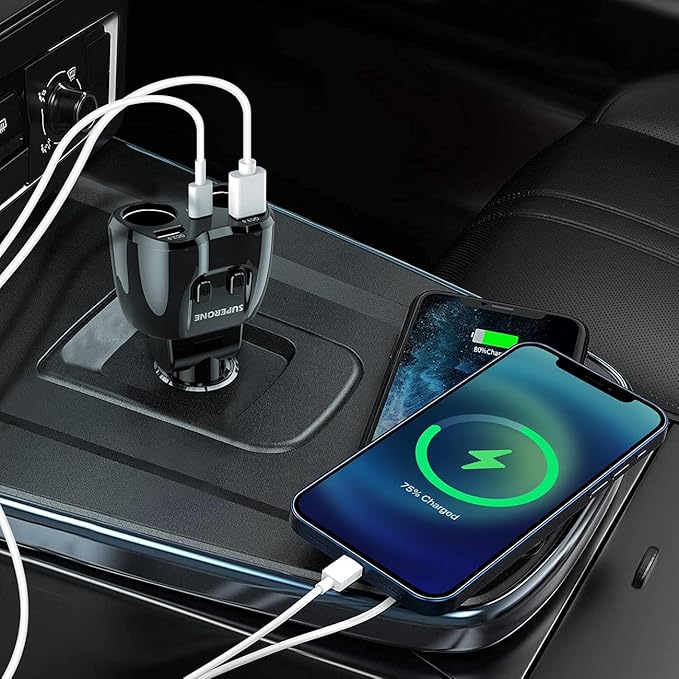 Cigarette Lighter Splitter, SUPERONE 180W 2-Socket Cigarette Lighter Adapter - Image 7