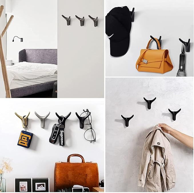 4 Packs Towel Hooks, Coat Hook Cow Head Wall Hooks, Metal Heavy Duty Wall Hooks - Image 5