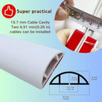 3.3ft Self Adhesive Floor Cord Cover, Heavy Duty Soft PVC Cable Protector and - Image 2