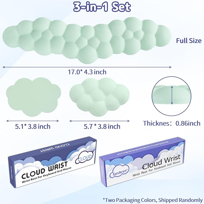 Cloud Wrist Rest for Keyboard and Mouse, Memory Foam PU Leather Keyboard Wrist - Image 7