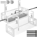 Under Desk Cable Management Tray, 15.7'' No Drill Steel Desk Cable Organizers by BESTFORYOU