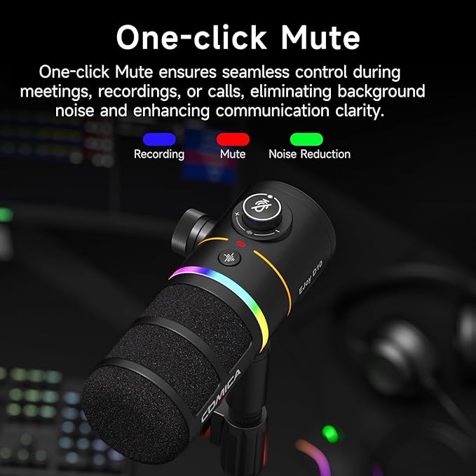 COMICA EJoy D10 USB Gaming Microphone – RGB Dynamic Mic - Image 5