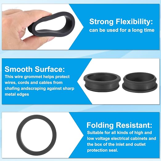 PATIKIL 56.6mm / 2-1/4 Inch Drill Hole, 2 Inch ID Rubber Grommets - Image 3