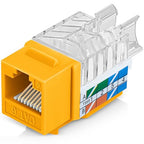 Everest 45° Angled RJ45 Cat6 Keystone Jacks 50-Pack in Yellow by EverestMediaSolutions