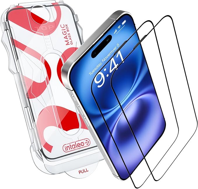 Screen Protector for iPhone 16 – Full Edge-to-Edge Protection Tempered Glass by Intaleo
