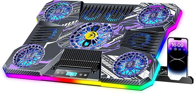 ChillCore Laptop Cooling Pad, RGB Laptop Fan Cooling Pad 9 Fans by ChillCore