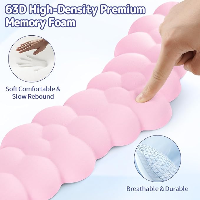 Cloud Wrist Rest for Keyboard and Mouse, Memory Foam PU Leather Keyboard Wrist - Image 4