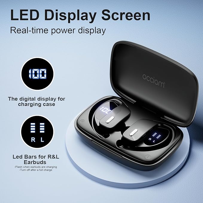 occiam Wireless Earbuds Bluetooth Headphones 48H Play Back Earphones in Ear - Image 3
