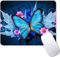 Blue Butterfly Mouse Pad Non-Slip Rubber Base Gaming MousePads by CANFLASHION
