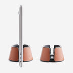 HumanCentric Vertical Laptop Stand in Vegan Cognac Leather, Upright Adjustable - Image 7