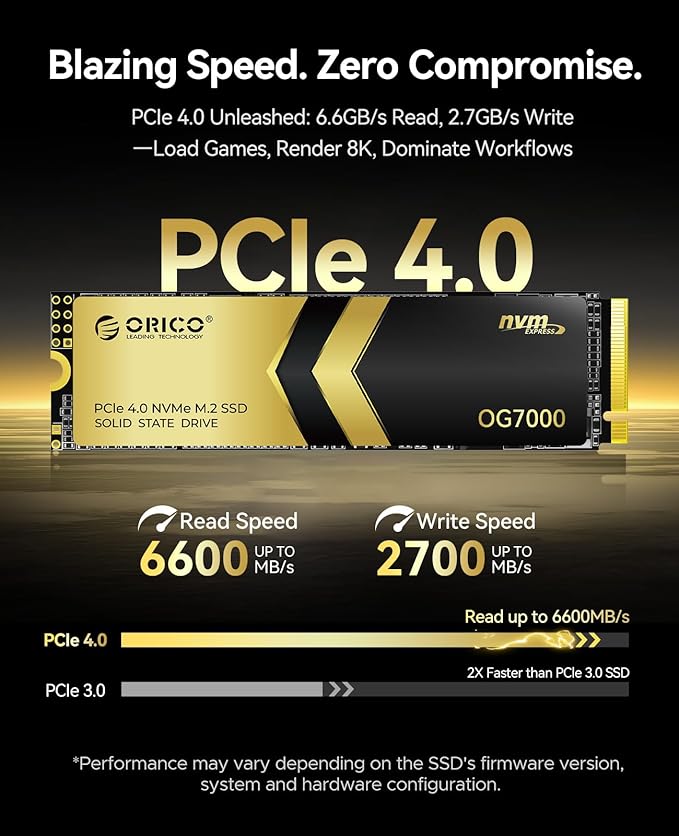 ORICO OG7000 1TB PCIe Gen4 NVMe SSD, 8-Channel Controller, Graphene Thermal - Image 2