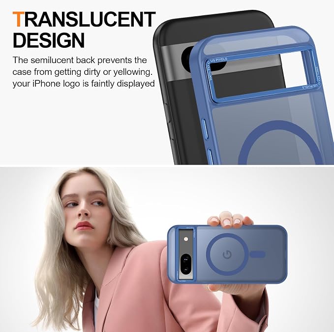 Magnetic for Google Pixel 8a Case, Shockproof Slim Translucent Matte Anti-Slip - Image 4