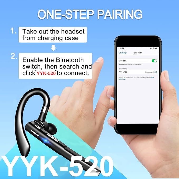Hsility Bluetooth Headset for Work 500Hrs Standby Time - Image 6