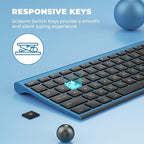 Wireless Keyboard and Mouse, Vssoplor 2.4GHz Rechargeable Quiet Full-Size - Image 3
