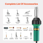 VEVOR Hot Air Plastic Welder, 1600W Hot Air Torch Pistol, 122-1112℉ PVC TPO - Image 6